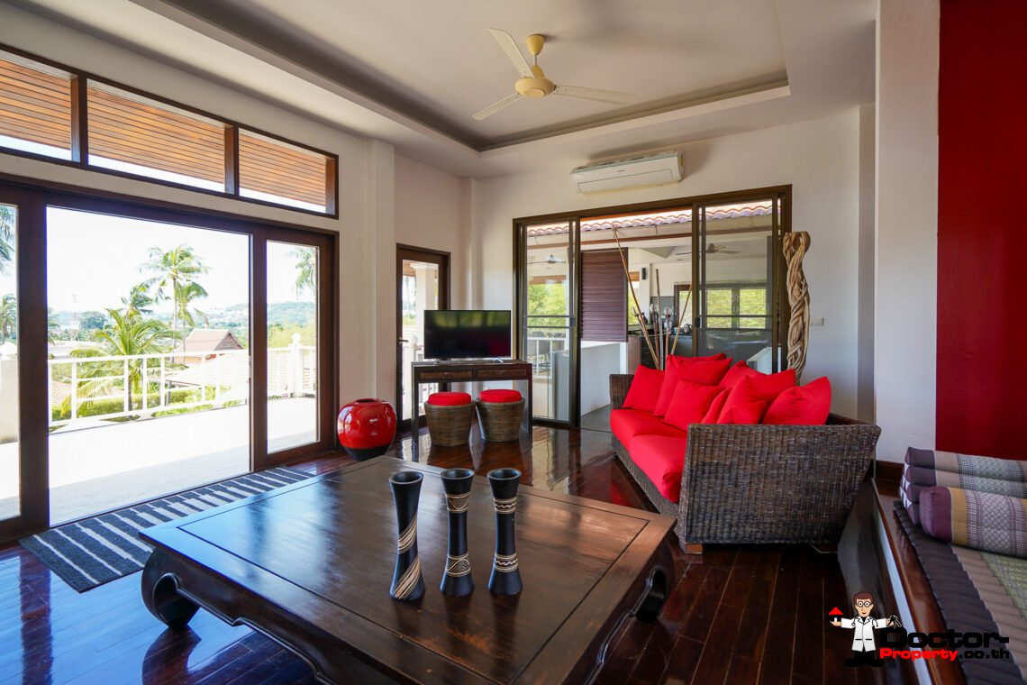Spacious 5 Bedroom Private Pool Villa with Sea View – Bo Phut, Koh Samui – For Sale